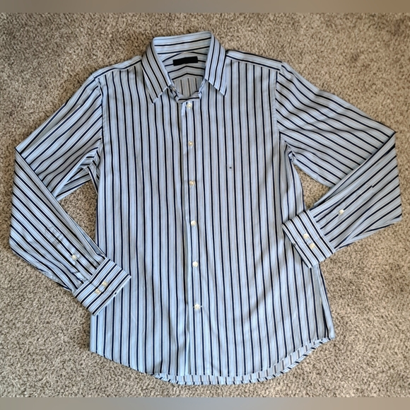 Express Other - NWOT Express Design Studio Men's Blue Stripe Dress Shirt Size Medium